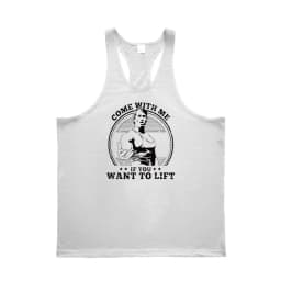 Come with Me If You Want To Lift Arnold Profession Bodybuilding Stringer Singlets Mens Y Back Gym Tank Tops Cotton Fitness Shirt