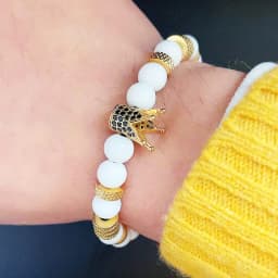 Luxury Natural Stone Beads Stainless Steel Crown Charms Man Bracelet Women Hand Jewelry Gift