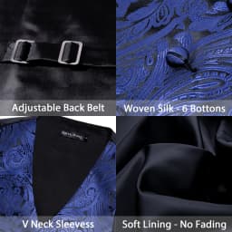Barry.Wang Men Vest Jacquard Green Blue Red Gold Pink Waistcoat Tie Hanky Cufflinks Set Wedding Business Sleeveless Jacket