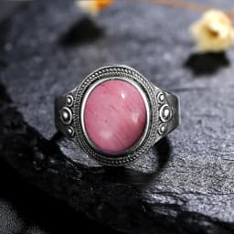 8*10MM Natural Stone Rings for Women Men Retro S925 Silver Plated Tiger Eye Moonstone Ring Party Gift Luxury Fine Jewelry FCGJHW