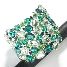 Green Crystal Exaggerated Bangle Women Hand Accessories Luxury Designer Geometric Rhinestone Bracelet Beach Jewelry Gift