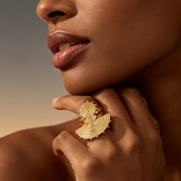 Brazilian Gold Color Earrings Ring Jewelry Set for Party Weddings Bride Clip Earrings and Finger Ring 2Pcs Set Jewelry Accessory