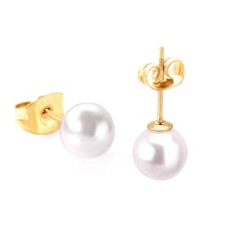 10Pair Imitation Pearl Stud Earrings 316L Stainless Steel Hypoallergenic No Fade Gold Silver Plated Casual Piercing Earring Gift