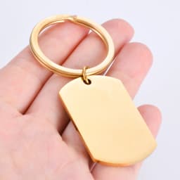 5Pcs ID Dog Tag Stainless Steel Keychain Military Army Keyring For Men Womens Punk Metal Smooth Army Tag Key Chain Gift