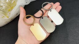 5Pcs ID Dog Tag Stainless Steel Keychain Military Army Keyring For Men Womens Punk Metal Smooth Army Tag Key Chain Gift