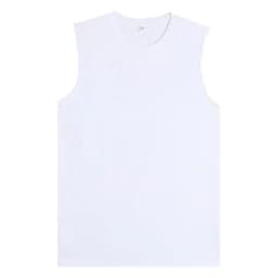 100% Cotton Mens Oversized T-shirt Sleeveless Tank Top Solid Color Fitness Muscle Vests Bodybuilding T Shirt For Men Tees 230g