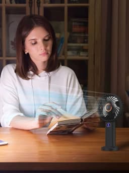 Handheld Fan Portable Mini Fan with Backup Power Desk Fan USB Rechargeable Operated Cooling Electric Fan Travel Office