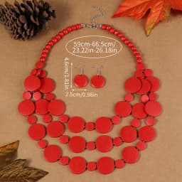1set Multi-layer African Wedding Party Dress Wooden Beads Necklace Earring Jewelry Sets For Women Gitls Party Jewelry Gifts