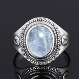S925 Silver Ring Big Oval 8*10MM Natural Moonstone Turquoise Lapis Tiger Eye Rings for Women Gifts Fine Jewelry