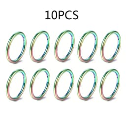 5/10Pcs 16G Stainless Steel Hinged Nose Rings Hoop Septum Clicker Tragus Helix Cartilage Daith Rook Earring Piercing Jewelry