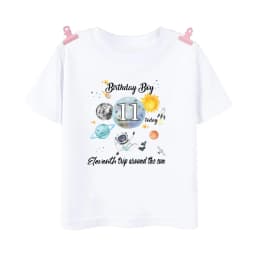 Astronaut Birthday Number 1-12 Print Shirt Kid T-Shirt Boy Astronaut Theme Party Tops Clothes Space Print Child Short Sleeve Tee