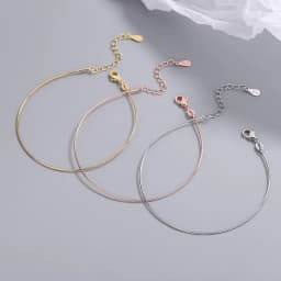 S925 Sterling Silver Electroplated 18k Gold Rose Gold Bracelet (19cm+5cm) Wedding Luxury Jewelry