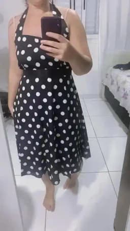 Women Summer Polka Dot Vintage Dress Fashion Party Office Lady Rockabilly Big Swing Halter Clothes