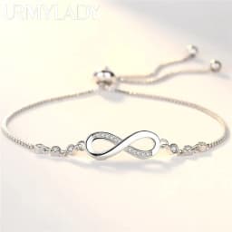 New fine 925 Sterling Silver pretty Crystal Bracelets for Women Fashion Jewelry Party Wedding Accessories Valentine's Day Gifts