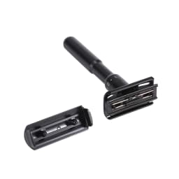 Mingshi Metal Adjustable Safety Razor Travel Double Edge Classic Men Shaving Black Hair Removal Shaver with 5 Blades