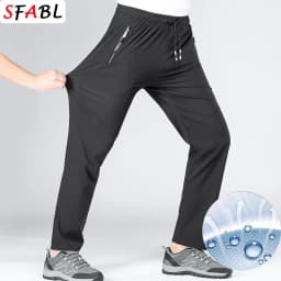 5XL High Stretch Outdoor Sport Hiking Pants Men Zipper Pockets Trousers Men Summer Thin Quick Dry Men's Pants Trekking Fishing