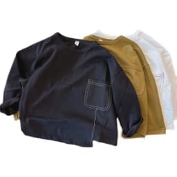 Boys Long Sleeved T-shirt Spring Autumn New Children's Solid Color Irregular Bottom Shirt Baby Girl Top