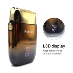 Kemei-KM-TX10 Men's Shaving Machine Dual Foil Blades USB Fast Charging LED Display Professional Hair TrimmerHair Cutting Machine