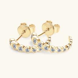 2024 New 0.19cttw Moissanite C Shape Stud Earrings Pure Silver 925 Real D Color Moissanite Diamond Earrings for Women Jewelry