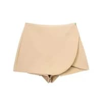 DUOPERI Women Fashion Plain Asymmetric Skirt Style Shorts Female Chic Elegant Sweet Lady Casual Short Skorts Culottes