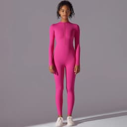 Women Zipper Yoga Jumpsuit Nude Long Sleeve High Intensity Workout One Piece Leotard Fitness Dance Gym Aerial Yoga Jumpsuit