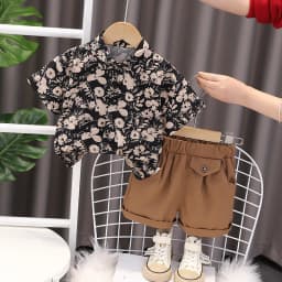 New Summer Baby Boys Clothes Sets Fashion Cotton Full Printing T-shirts+Tooling Shorts 2pcs Kids Outfits for Infant Tracksuit