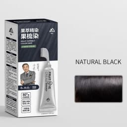 80ML Black Fruit Dyeing Hair Cream Natural Hair Dye Keratin Hair Color Plant Essence Hair Hair Washing Color Cream with a Comb