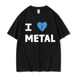 Singer Elliott Smith I Love Metal Same Style T-shirts Men's Cotton T-Shirt Male Vintage Tees Men Women Casual Oversized Tshirt