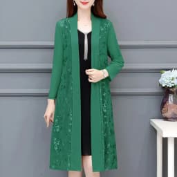 Commute Gauze Jacquard Weave Open Stitch Spring Summer Casual Long Sleeve Women's Clothing Stylish Spliced Straight Midi Blouse