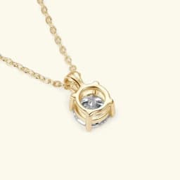 6.5mm 1.0 Carat D Moissanite Solitaire Drop Necklaces 18k Gold Plated Pendant Original Real 925 Silver Chain Jewelry for Women