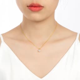 6.5mm 1.0 Carat D Moissanite Solitaire Drop Necklaces 18k Gold Plated Pendant Original Real 925 Silver Chain Jewelry for Women