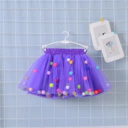 2024 New Arrival Infant Mulity Colorful Tulle Tutu Skirt Pom Pom Princess Mini Dress Children Clothing Pettiskirt Girl Clothes