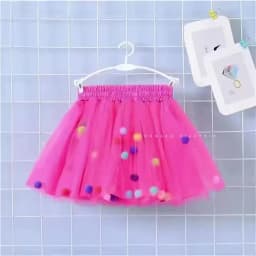 2024 New Arrival Infant Mulity Colorful Tulle Tutu Skirt Pom Pom Princess Mini Dress Children Clothing Pettiskirt Girl Clothes
