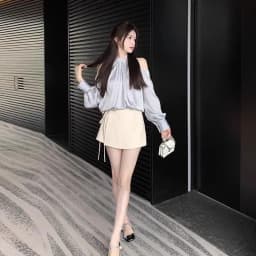 Spring Sweet Blouses For Women O-neck Long Sleeve Off Shoulder Tops Temperament Fashion Female Shirts Korean Ladies Clothes