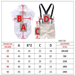 Cotton Birthday Clothes Suit for 3 6 9 12 18 24 Months Boys Newborn Baby Formal Set Romper Toddler Jumpsuit Outfits Summer Suits