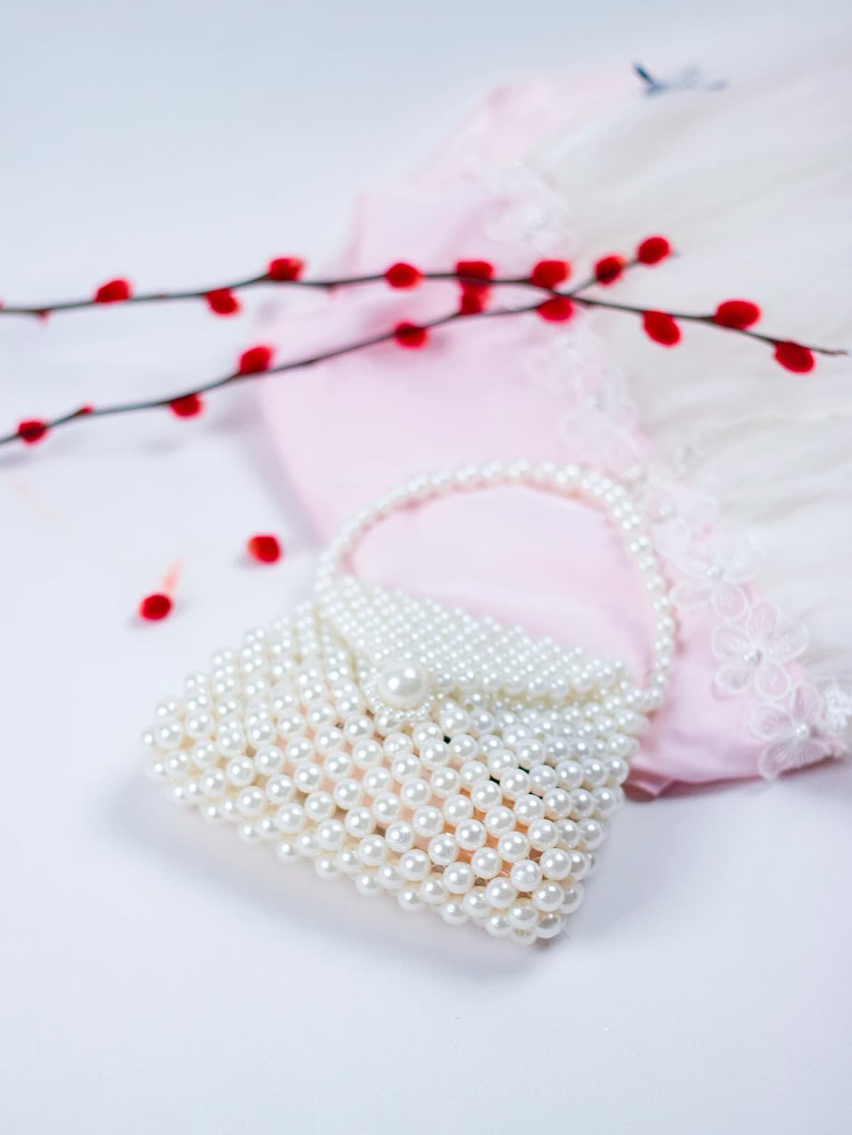 2024 Spring/Summer Hot selling Chinese Style Mini Pearl Imitation Dumpling Bun Women's Homemade Beaded Weaving Handbag