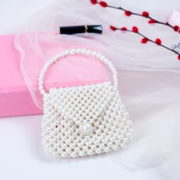 2024 Spring/Summer Hot selling Chinese Style Mini Pearl Imitation Dumpling Bun Women's Homemade Beaded Weaving Handbag