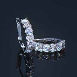 Real 925 Sterling Silver Moisanite Earrings D Color 2.76CTTW. Moisanite Lab Diamond Hoops Earrings Sparking Wedding Fine Jewelry