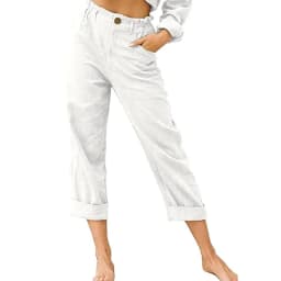 Summer 2026 New Ladies Cotton and Linen Straight Tube Cropped Casual and Comfortable Simple Women Radish Pants