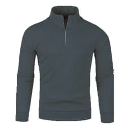 Men's semi-turtleneck zipper sweater Men's fall/winter loose sweater casual pullover long-sleeved sweater