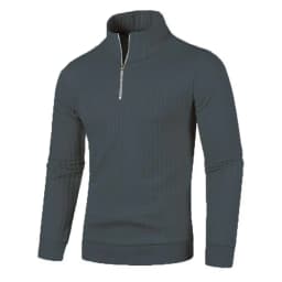 Men's semi-turtleneck zipper sweater Men's fall/winter loose sweater casual pullover long-sleeved sweater