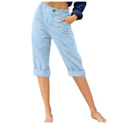 Retro Elastic Waist Pencil Pants Women's Casual Pants 2024 Summer New High-Waisted Slim Breathable Pants Seven Pants