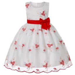 European and American Embroidery Dress Girl's Party Lace Princess Flower Child Net Gauze Pengpeng Dress
