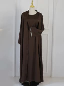 Latest diamond beading Kimono Muslim Robe abaya syari female full length Tassel Muslim abaya Worship Service abayas Sets wy1673