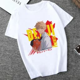 Japanese Anime Denji Tshirt Unisex Chainsaw women T Shirt Women Funny Cartoon Pochita Makima T-shirt Graphic Tees Tops Female 90
