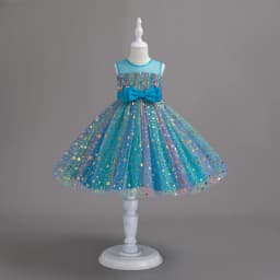 1-10 Years Baby Girl Clothing Rainbow Sequins Dress For Christmas Halloween Brithday Party Kid Girl Wedding Princess Dresses