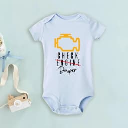 Funny Poopy Diaper Baby Romper Check Engine Baby Bodysuit Cute Mechanic Infant Bodysuits Boys Girls Clothes Newbron Gift