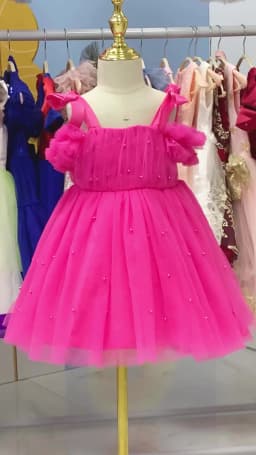 1 to 5 Yrs Kid Summer Baby Girls Ceremonial Dress Children's Pearl Tulle Princess Party Dresses For Wedding Tutu Perform Vestido