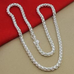 45-60cm 925 Sterling Silver 4mm Round Box Chain Necklace Bracelet set For Women Men Wedding Engagement Charm Jewelry