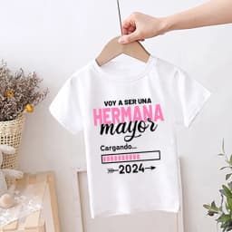 I'm Being Promoted To Big Sister/Brother 2024 T-shirt Baby Announcement T Shirt Kids Spanish Print Children Tops Summer Clothes